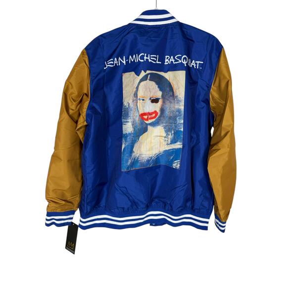NWT Members Only Jean-Michel Basquat Blue Varsity Windbreaker Size Large - Picture 3 of 7